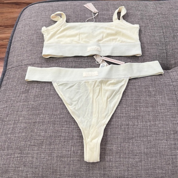 SKIMS Other - Skims Cotton Rib Scoop Bralette Set